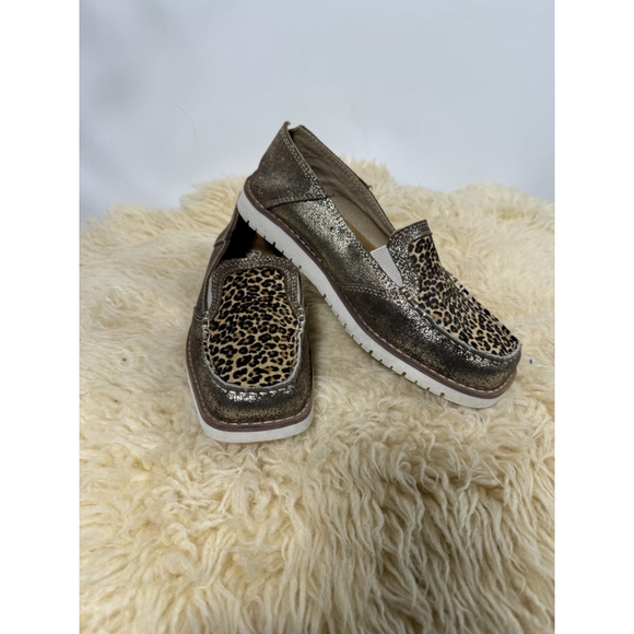 Ariat Ladies Sparkle Leopard Print Hair On Hide Cruiser Shoes US 7 EU 37.5 Slip - Picture 3 of 13